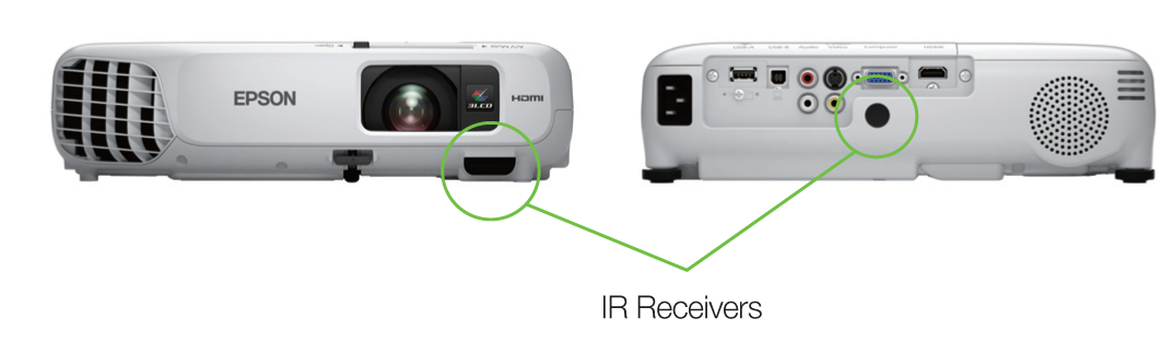 Bộ nhận IR trước và sau của máy chiếu EB-X18