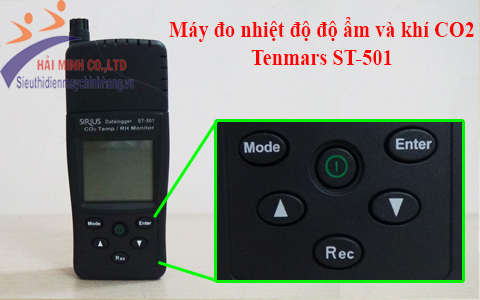 phím chức năng máy đo nhiệt độ độ ẩm và khí CO2 Tenmars ST-501