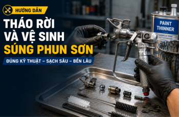 Hướng dẫn tháo rời và vệ sinh súng phun sơn đúng kỹ thuật