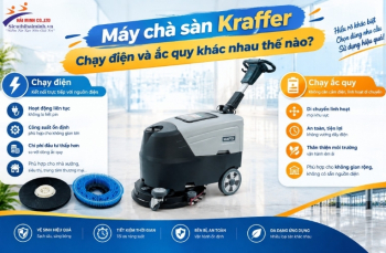 Máy chà sàn Kraffer chạy điện và ắc quy khác nhau thế nào?