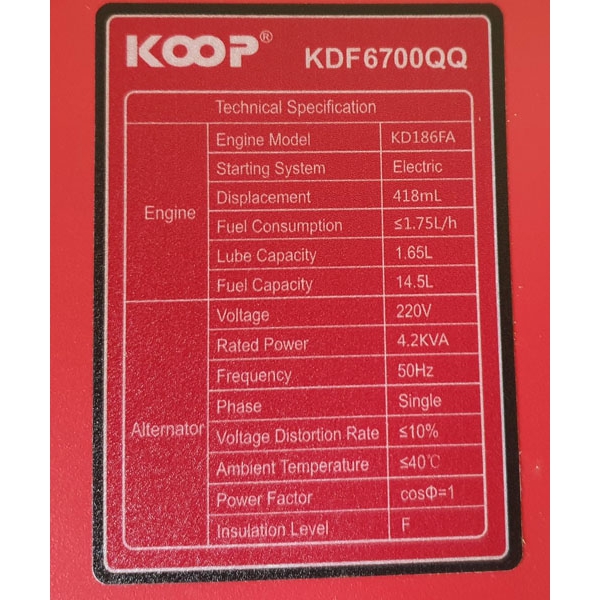 Máy phát điện Diesel siêu cách âm Koop KDF 6700QQ