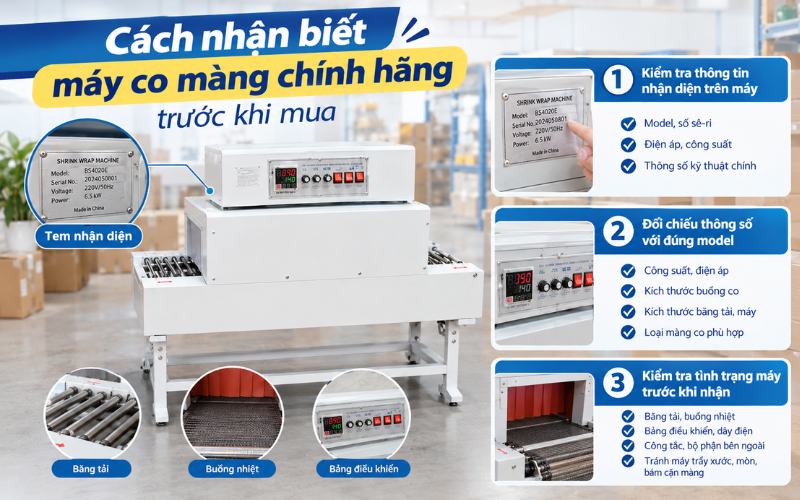 Kiểm tra thông tin nhận diện trên máy co màng