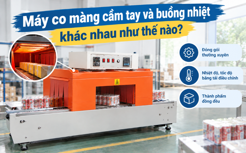 Máy co màng buồng nhiệt phù hợp với đóng gói thường xuyên