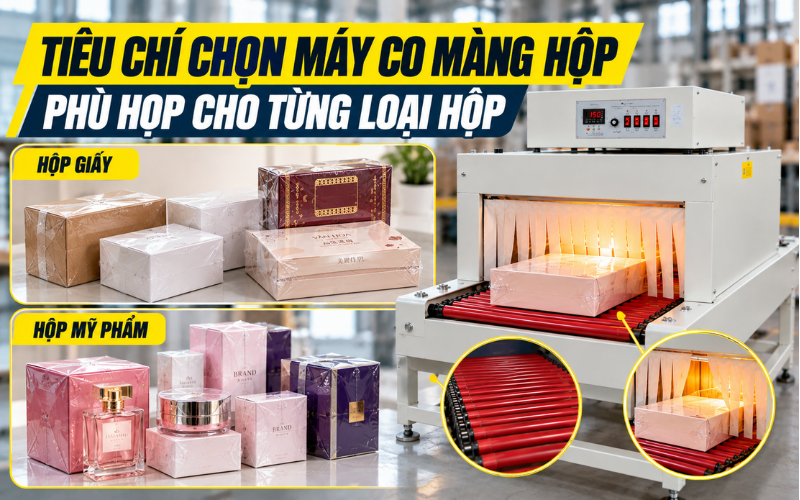 Tiêu chí chọn máy co màng hộp phù hợp cho từng loại hộp