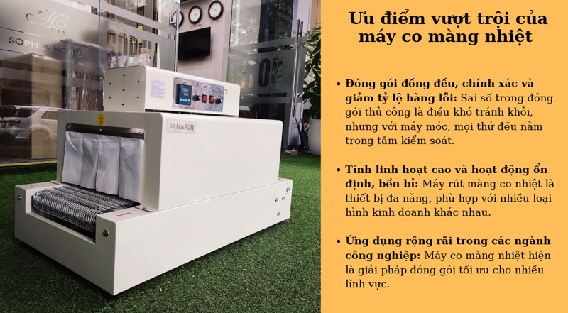 Ưu điểm vượt trội của máy rút màng co nhiệt