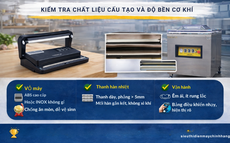 Kiểm tra chất liệu cấu tạo và độ bền cơ khí