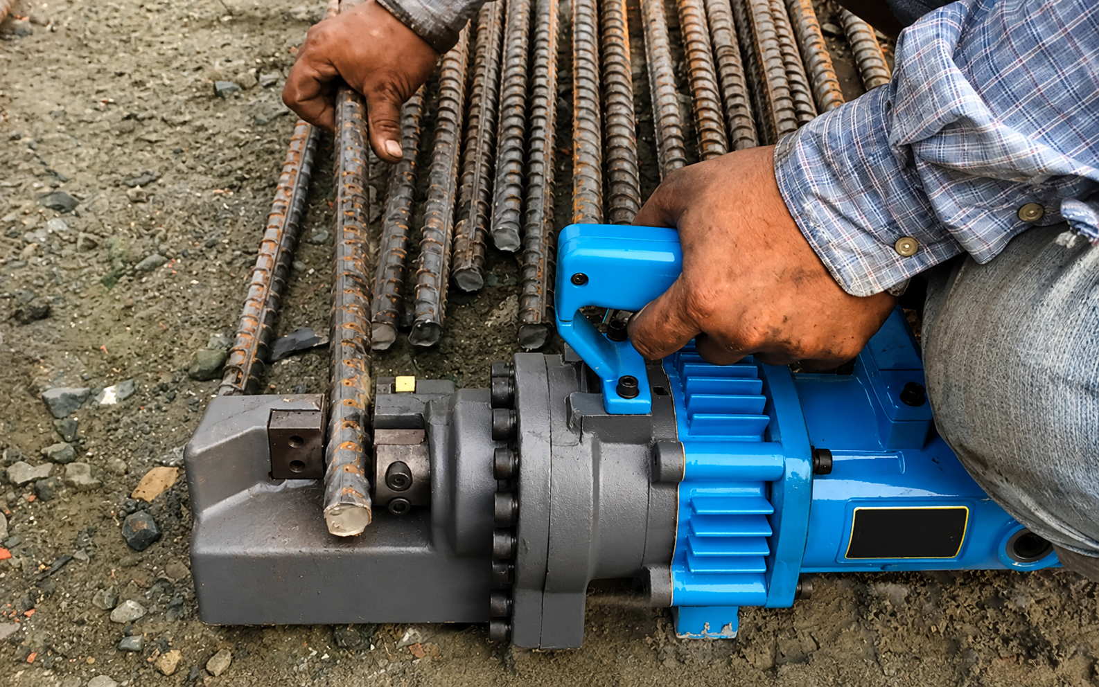 Máy cắt sắt thủy lực trong xây dựng