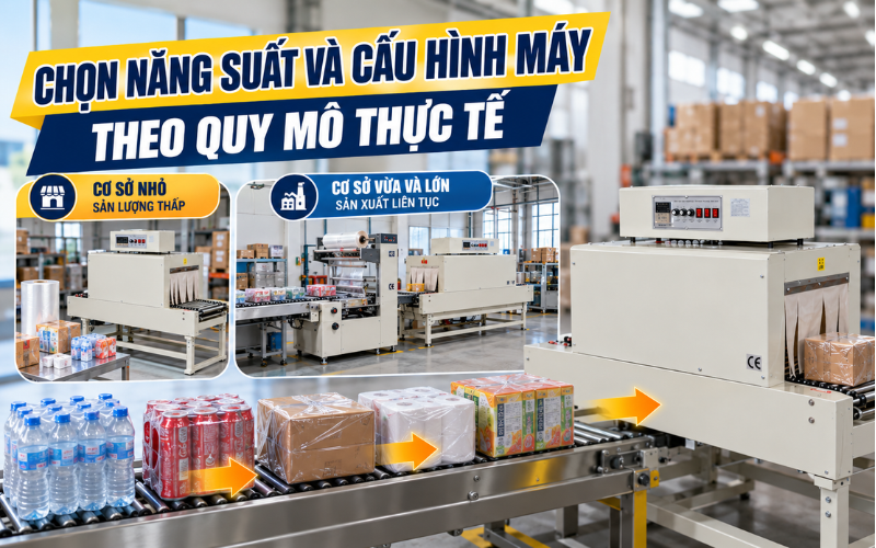 Chọn năng suất và cấu hình máy theo quy mô thực tế