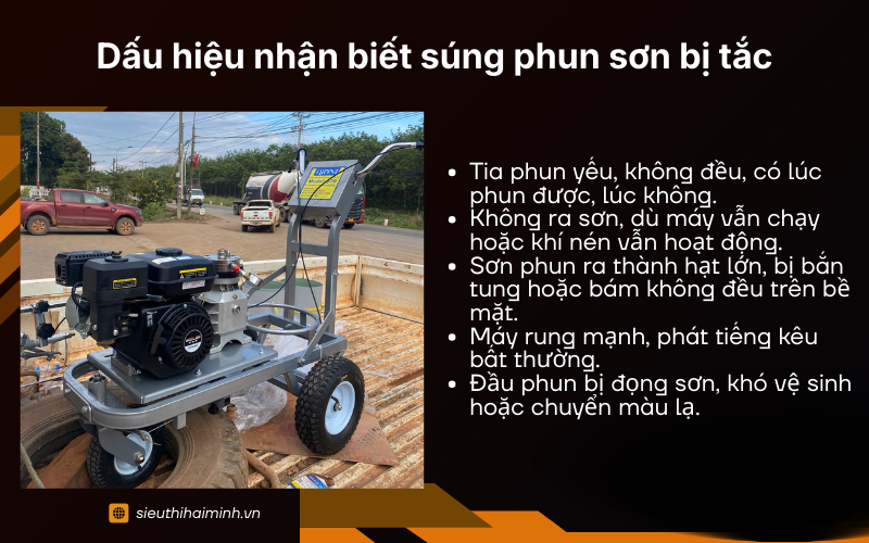 Dấu hiệu nhận biết súng phun sơn bị tắc