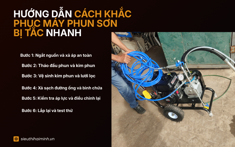 Hướng dẫn cách khắc phục máy phun sơn bị tắc nhanh