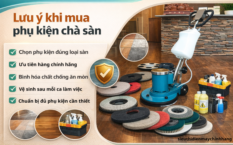Lưu ý khi mua phụ kiện chà sàn