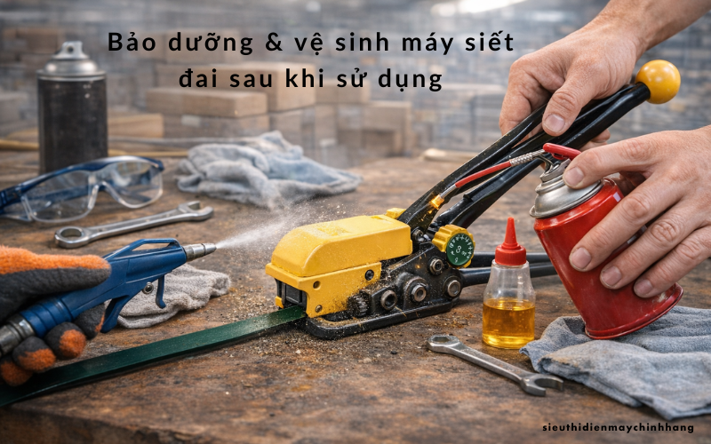 Bảo dưỡng & vệ sinh máy siết đai sau khi sử dụng
