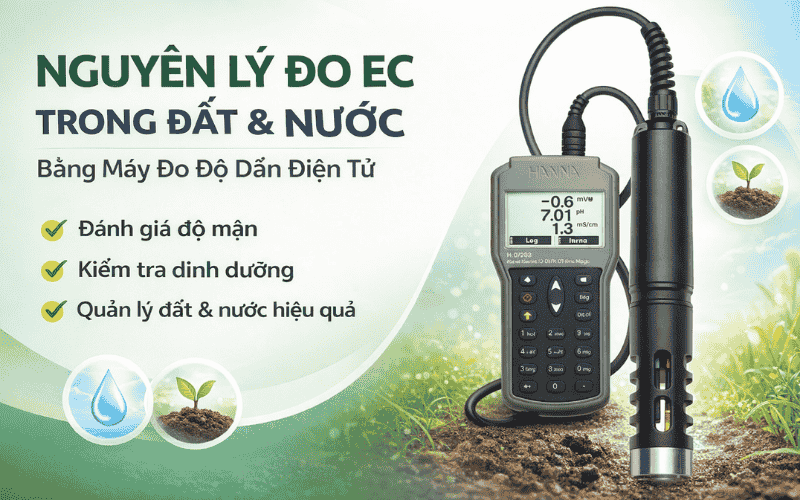 Nguyên Lý Đo EC Trong Đất Và Nước Bằng Máy Đo Độ Dẫn Điện Tử