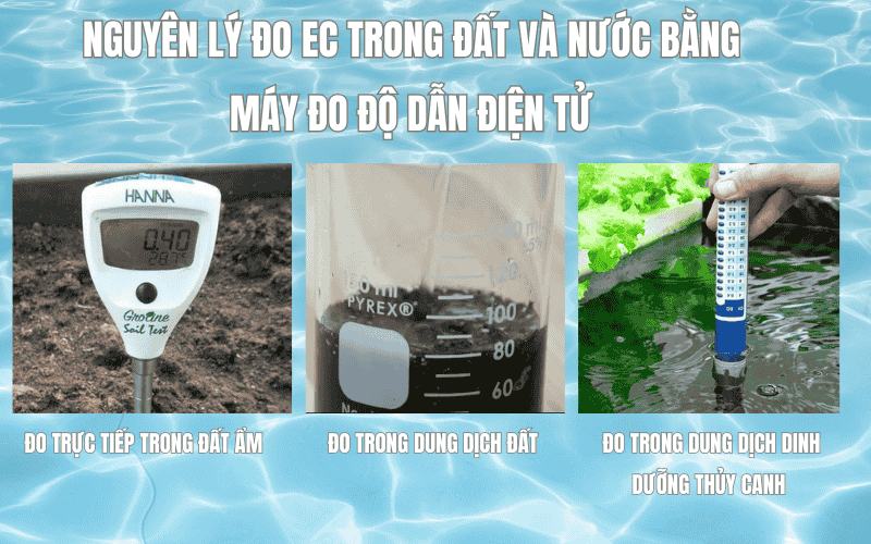 Nguyên lý đo EC trong đất và nước bằng máy đo độ dẫn điện tử