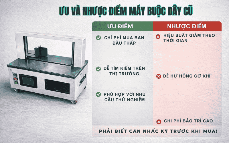 Ưu và nhược điểm máy buộc dây cũ 
