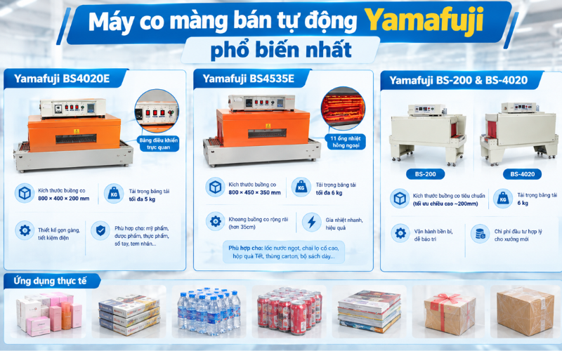 Dòng máy rút màng co bán tự động Yamafuji BS