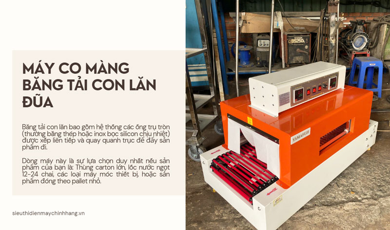 Nên chọn máy co màng băng tải lưới hay con lăn? Tư vấn từ chuyên gia