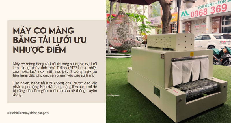 Nên chọn máy co màng băng tải lưới hay con lăn? Tư vấn từ chuyên gia