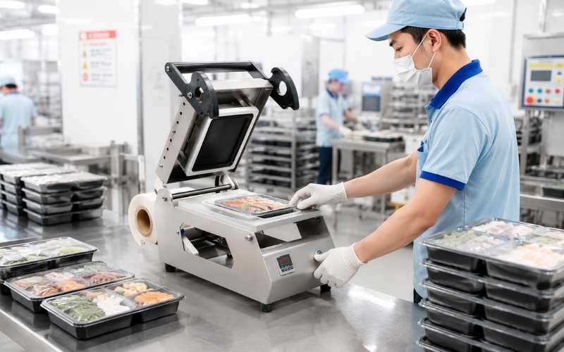 Máy dán miệng khay Yamafuji DQ-2