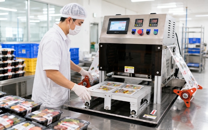 Máy dán miệng khay Yamafuji DQ-3