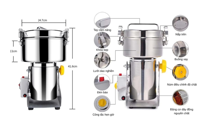Cấu tạo máy xay bột Yamafuji DFY-4000