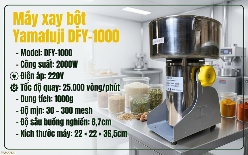 Thông số máy xay bột Yamafuji DFY-1000