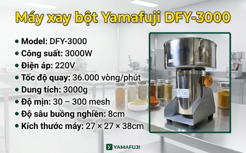 Thông số máy xay bột Yamafuji DFY-3000