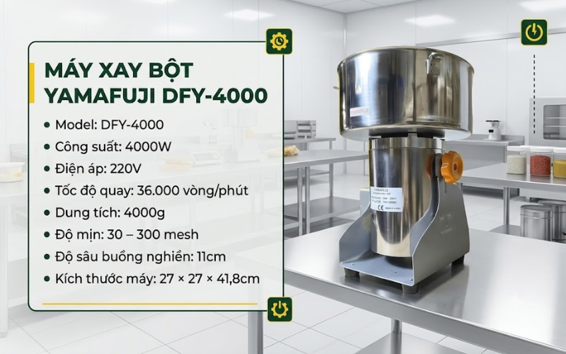 Thông số máy xay bột Yamafuji DFY-4000