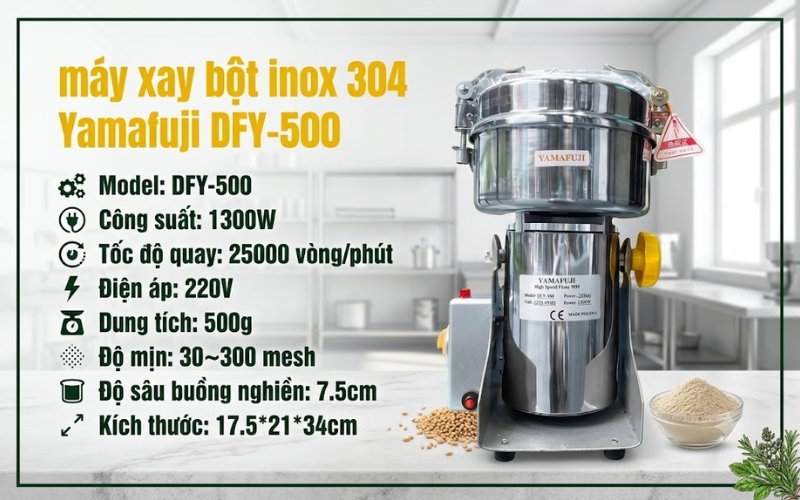 Thông số máy xay bột Yamafuji DFY-500