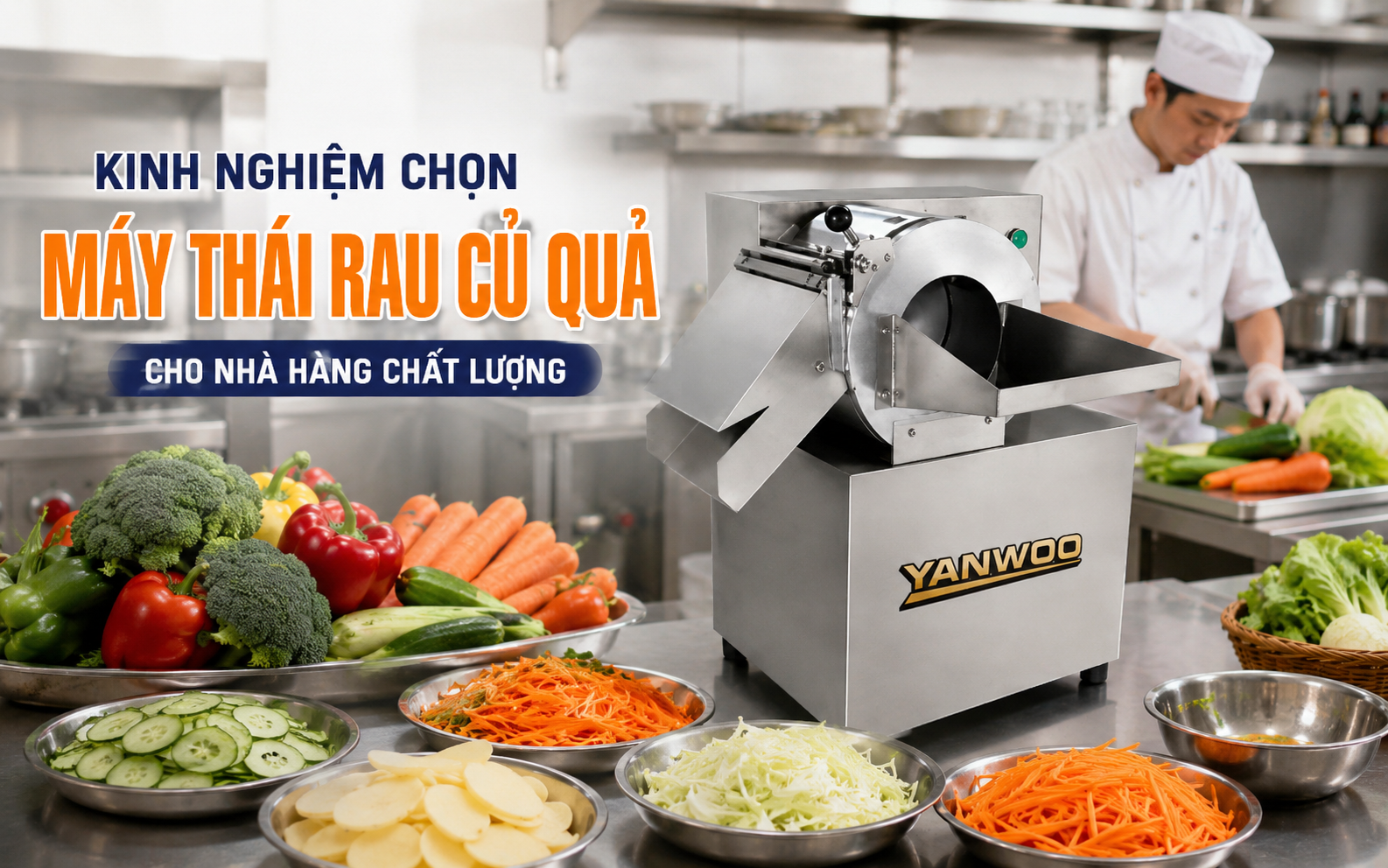 Kinh nghiệm chọn máy thái rau củ quả cho nhà hàng chất lượng