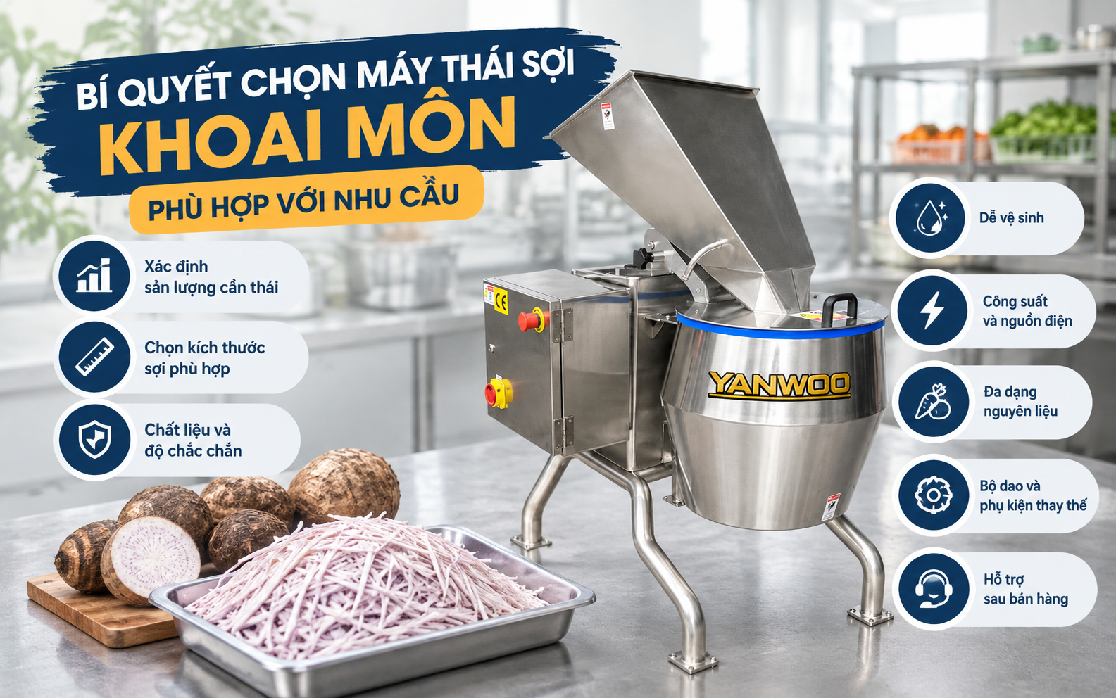 Bí quyết chọn máy thái sợi khoai môn phù hợp với nhu cầu