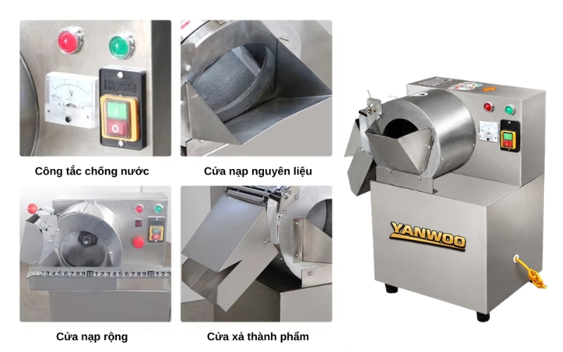 Cửa nạp rộng, đưa nguyên liệu vào nhanh chóng