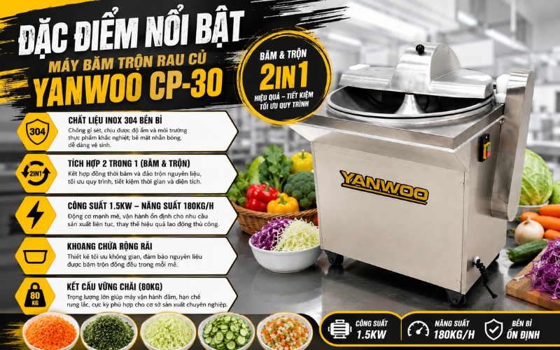 Điểm nổi bật của máy băm trộn rau củ CP-30