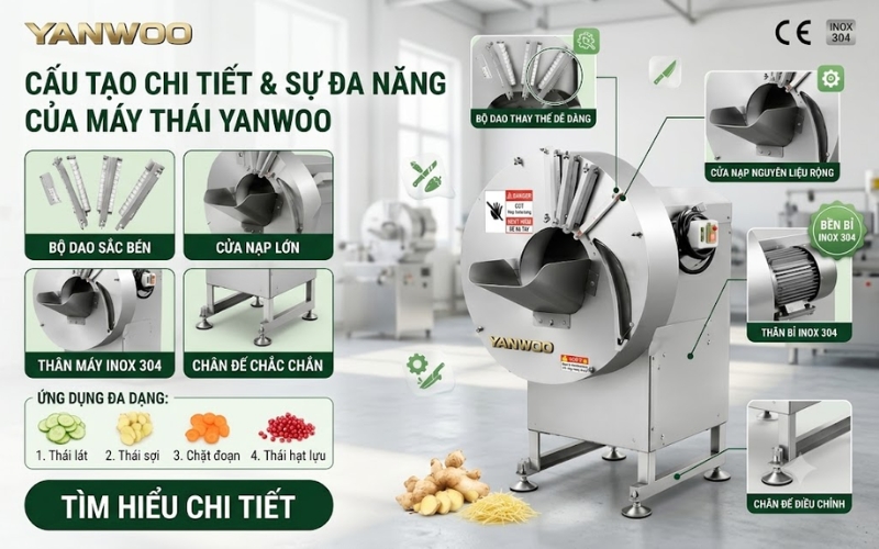 Cấu tạo và điểm nổi bật của máy thái lát, thái sợi SS150
