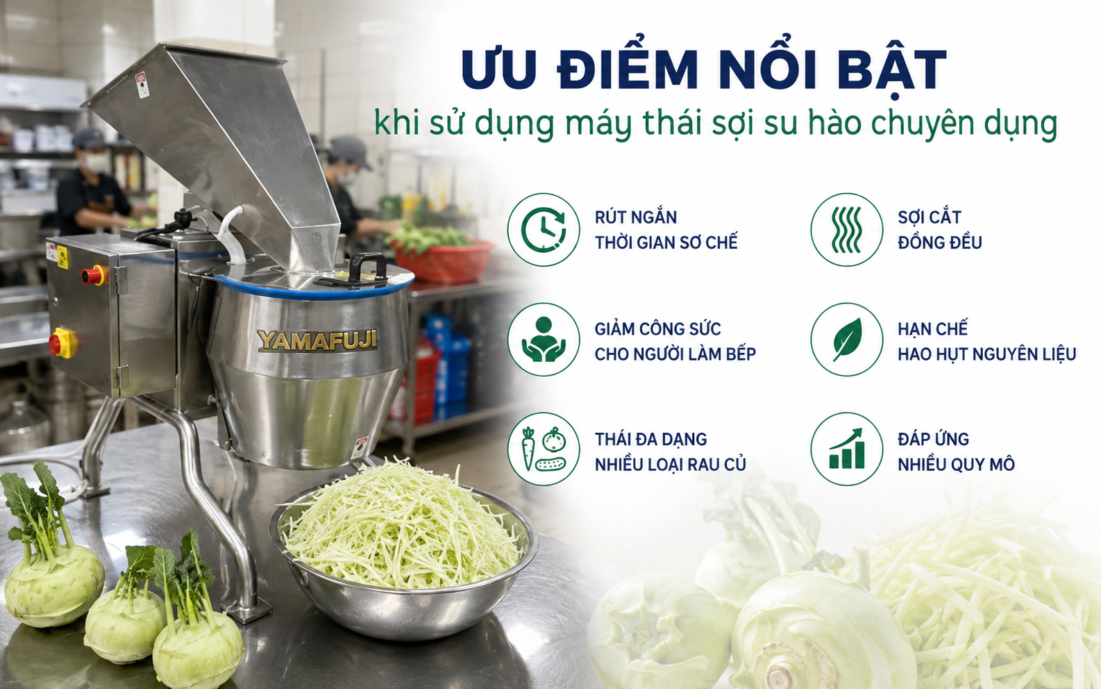 Ưu điểm nổi bật khi sử dụng máy thái sợi su hào chuyên dụng