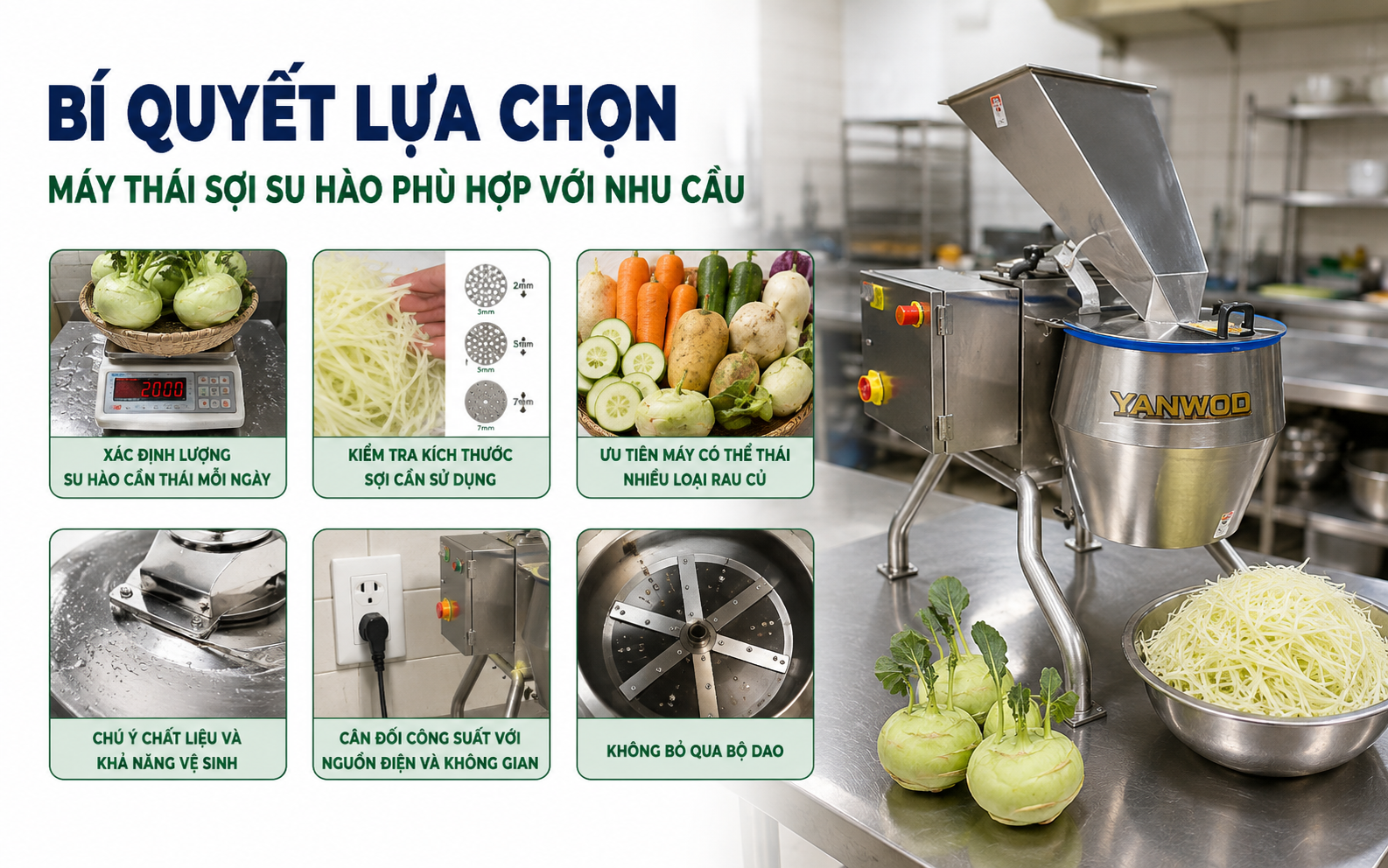 Bí quyết lựa chọn máy thái sợi su hào phù hợp với nhu cầu