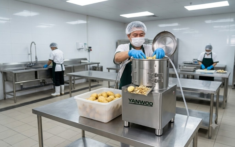Vì sao máy gọt rửa vỏ củ quả được nhiều khách hàng lựa chọn?