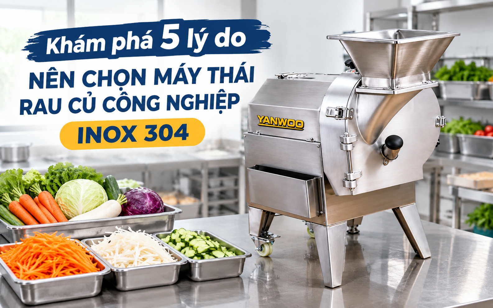 Khám phá 5 lý do nên chọn máy thái rau củ công nghiệp inox 304 