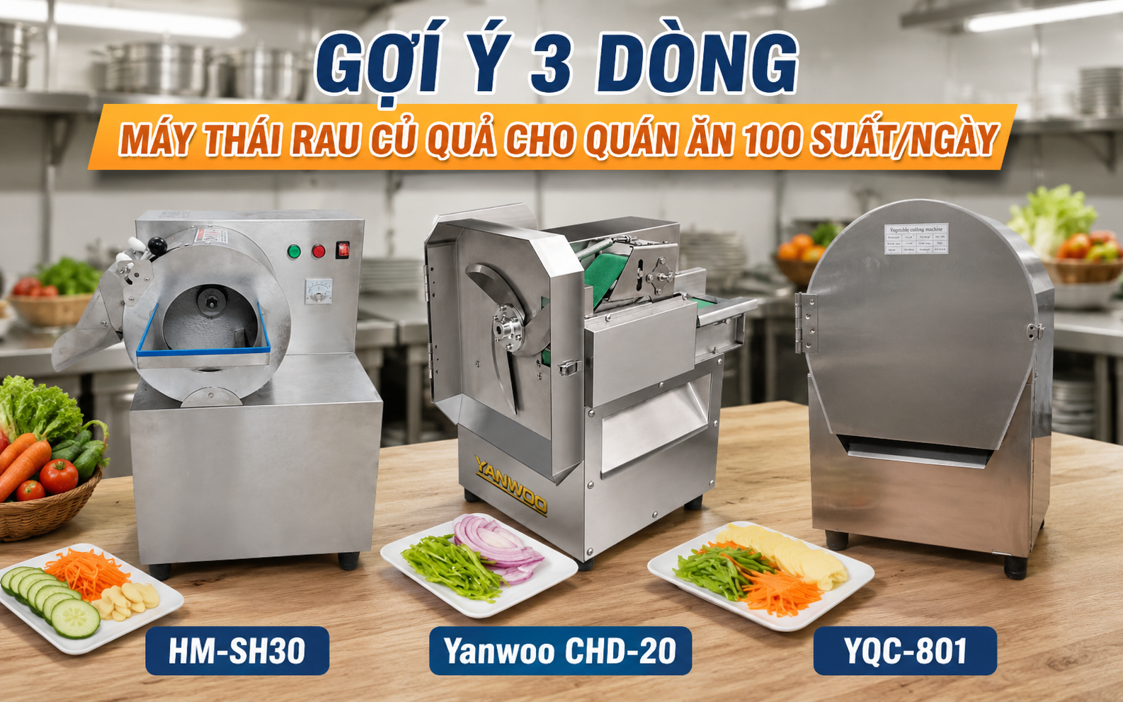 Quán ăn 100 suất/ngày nên chọn máy thái rau củ quả nào? Gợi ý 3 moel