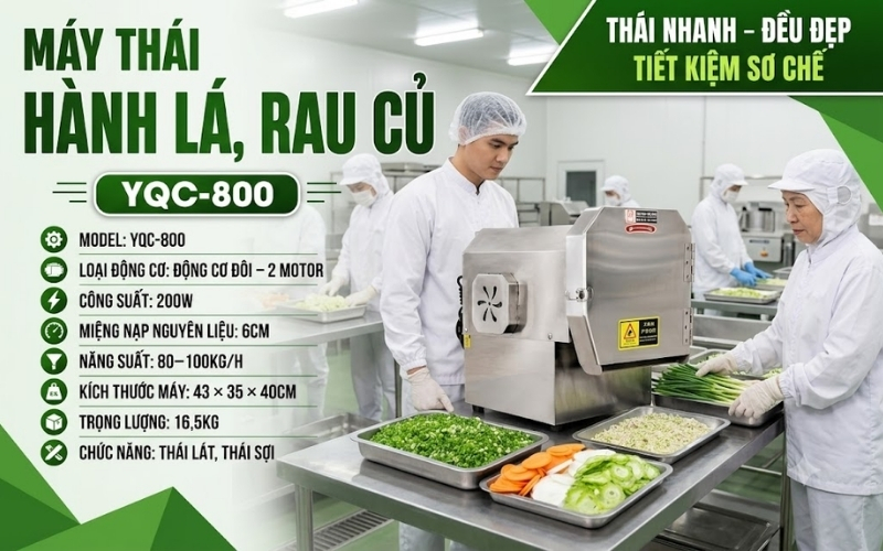 Thông số máy thái hành lá, rau củ YQC-800