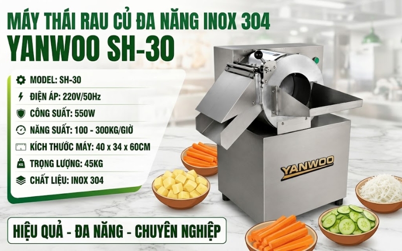 Thông số máy thái rau củ đa năng inox 304 YANWOO SH-30