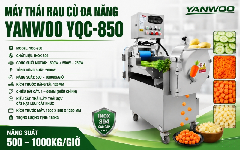 Thông số của máy thái rau củ đa năng YANWOO YQC-850