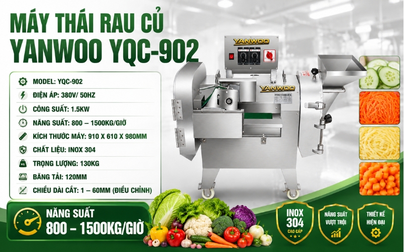 Thông số của máy thái rau củ YANWOO YQC-902