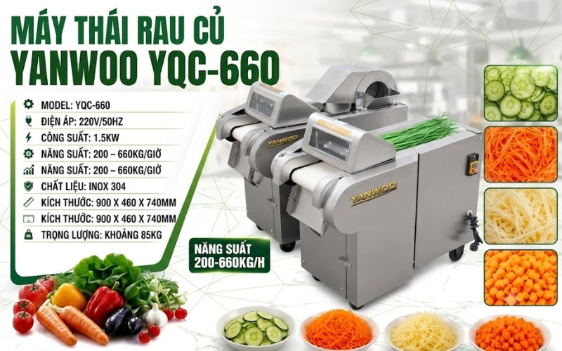 Thông số máy thái rau củ Yanwoo YQC-660
