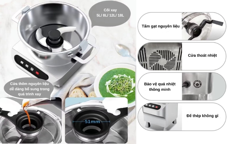 Đặc điểm nổi bật của máy xay thực phẩm đa năng Yanwoo LFC-12V2