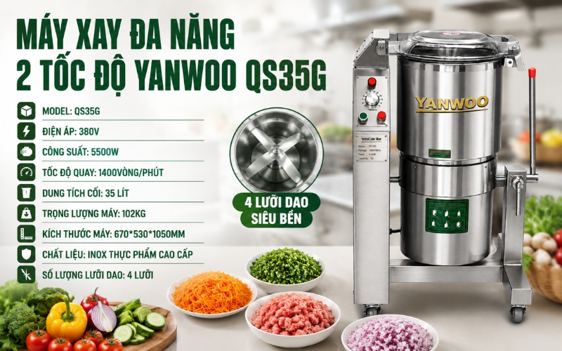 Thông số của máy xay đa năng 2 tốc độ Yanwoo QS35G