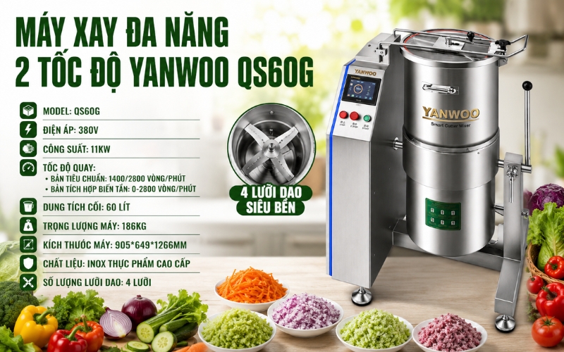 Thông số máy xay đa năng 2 tốc độ Yanwoo QS60G