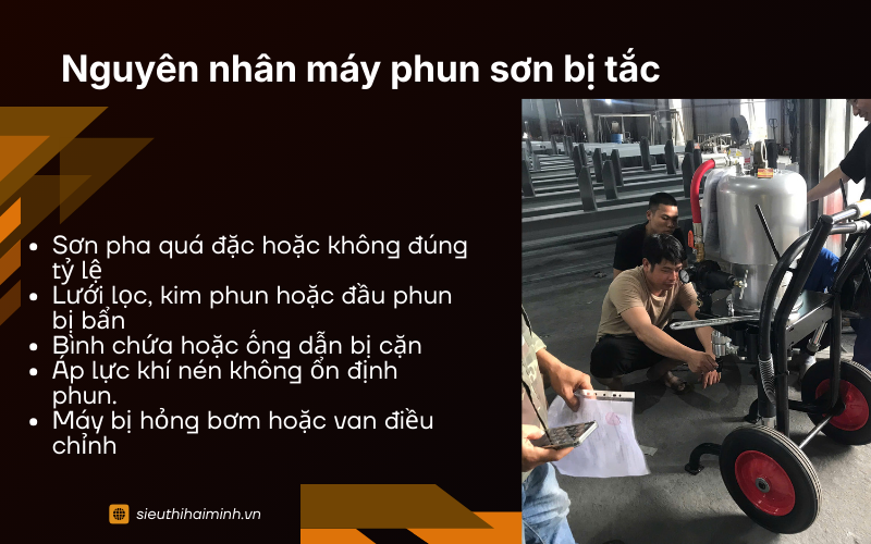 Nguyên nhân khiến máy phun sơn bị tắc