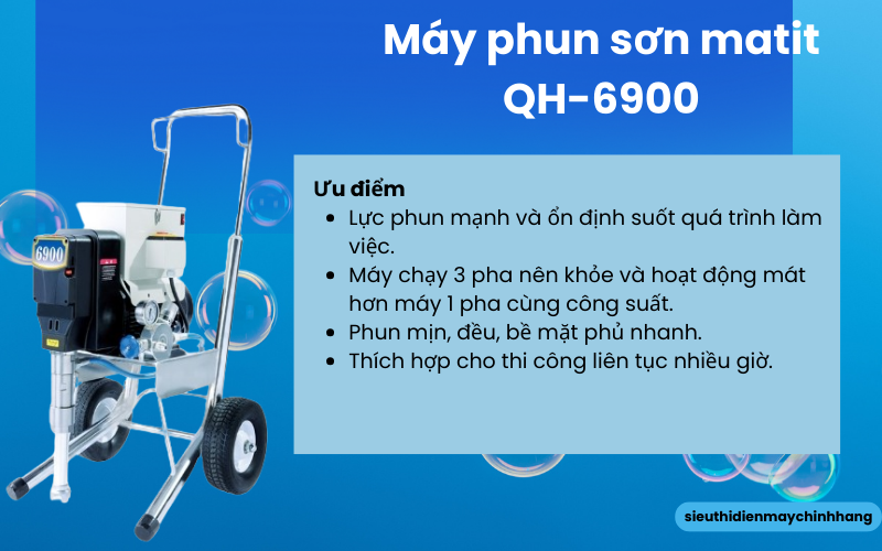 Máy phun sơn matit QH-6900 (3 pha)