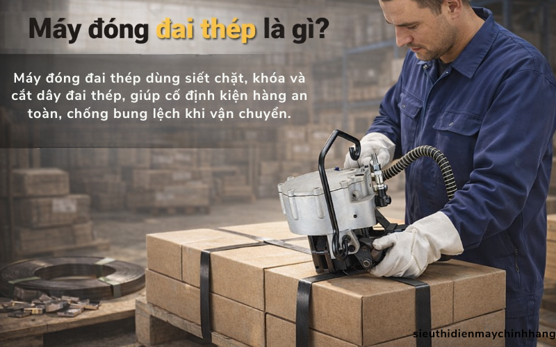 Máy đóng đai thép là gì?